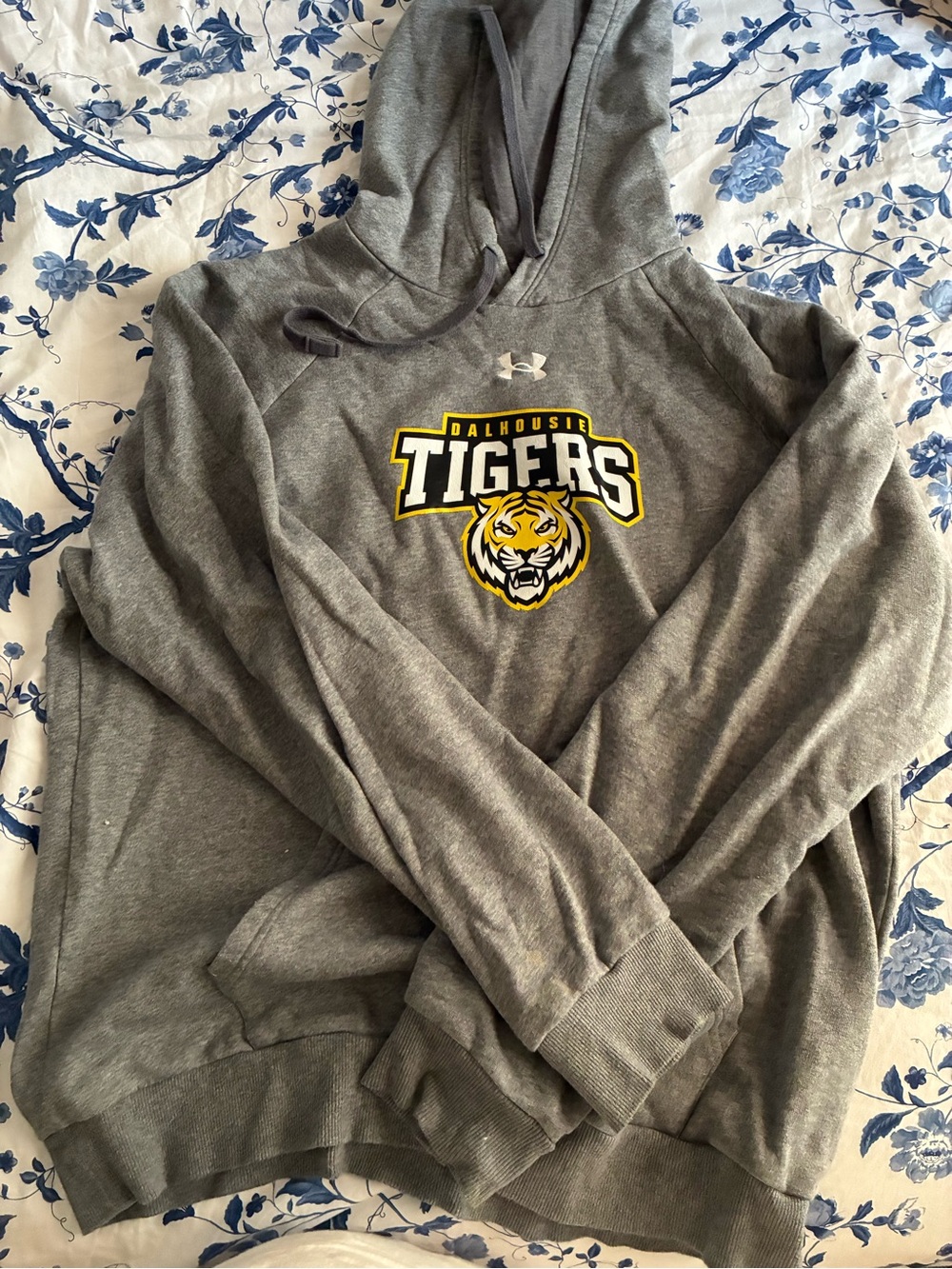 Under Armour Gray Dalhousie Tigers Hoodie with Yellow Logo